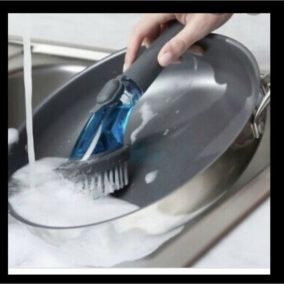 REFILLABLE HANDLE DISH WAND BRUSH 12"×2.6, GREY - Picture 3 of 3